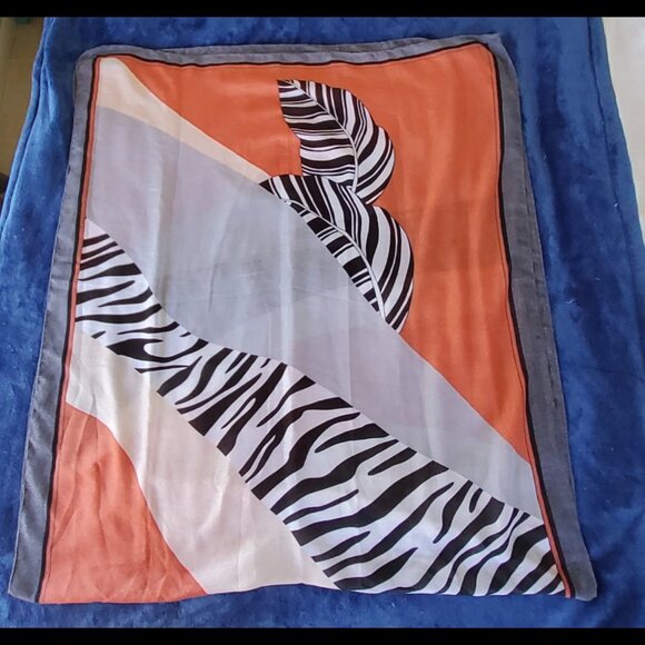 Zebra Print Veil Mantilla Scarf Shawl Wrap - Picture 3 of 11